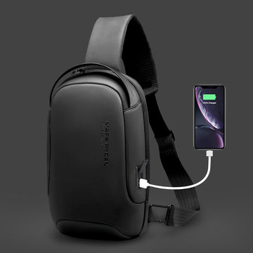 Anti-theft Sling Crossbody Bag for Men Short Trip Crossbody Bag  USB Charging Water-resistant Messenger